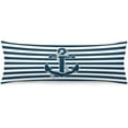 thumbnail image 1 of Nautical Navy Body Pillow Cover,Retro Nautical Anchor,Blue and White Stripes Long Pillow Case Protector with Zipper Decorative Soft Rectangle Bed Pillowcases for Bedroom,Couch,Sofa,Home Gifts 20"x54", 1 of 6