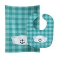 thumbnail image 1 of Nautical Navy Hat Baby Bib and Burp Cloth, 1 of 1