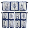 thumbnail image 1 of Nautical Navy Kitchen Curtains Sets for Windows 24 Inch Length, Blue Lighthouse Boat Compass Ocean Rod Pocket Window Treatments Tier Curtains and Valances Set for Bedroom/Bathroom, 1 of 8