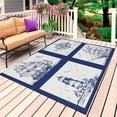 thumbnail image 1 of Nautical Navy Outdoor Rug 4x6 Ft, Non Slip Washable Area Rug, Blue Lighthouse Boat Compass Ocean Patio Rugs Carpet Runner, Large Floor Mat for Indoor/Outdoor Deck Porch Camping, 1 of 8