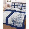 thumbnail image 1 of Nautical Navy Twin XL Size Down Alternative Comforter, Lightweight Comforter Quilt Bedding Set with Pillow Shams Blue Lighthouse Boat Compass Ocean All Seasons Bed Comforter Duvet Insert 68"x98", 1 of 7