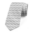thumbnail image 1 of Nautical Necktie, Heart Shape Like Shell Art, Dress Tie, 3.7", White Charcoal Grey, by Ambesonne, 1 of 3