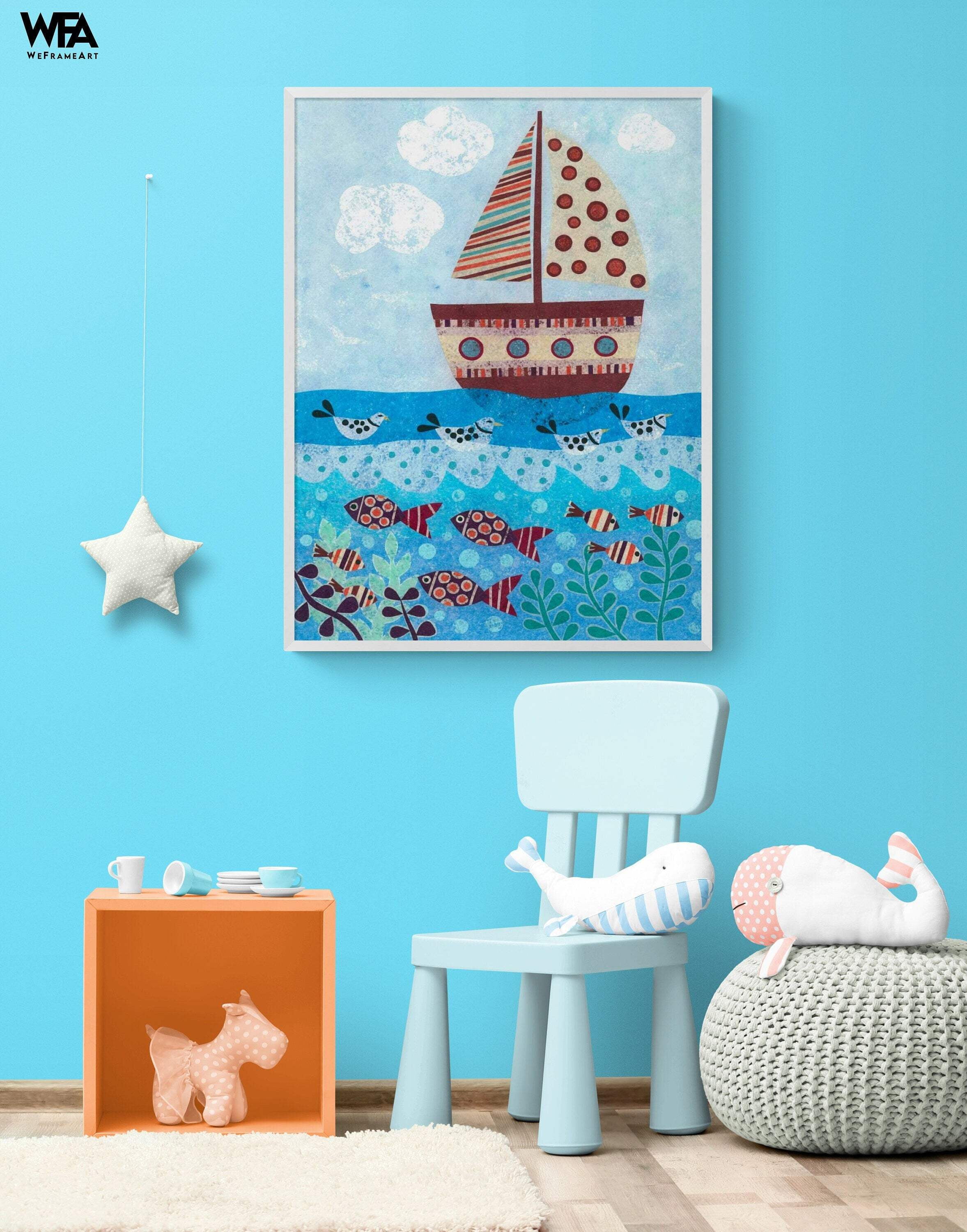 Nautical Nursery Decor, Framed Beach Nursery Art, Underwater Art Print ...
