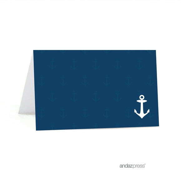 Nautical Ocean Adventure Wedding Printable Small Table Tent Place Cards, 20-Pack