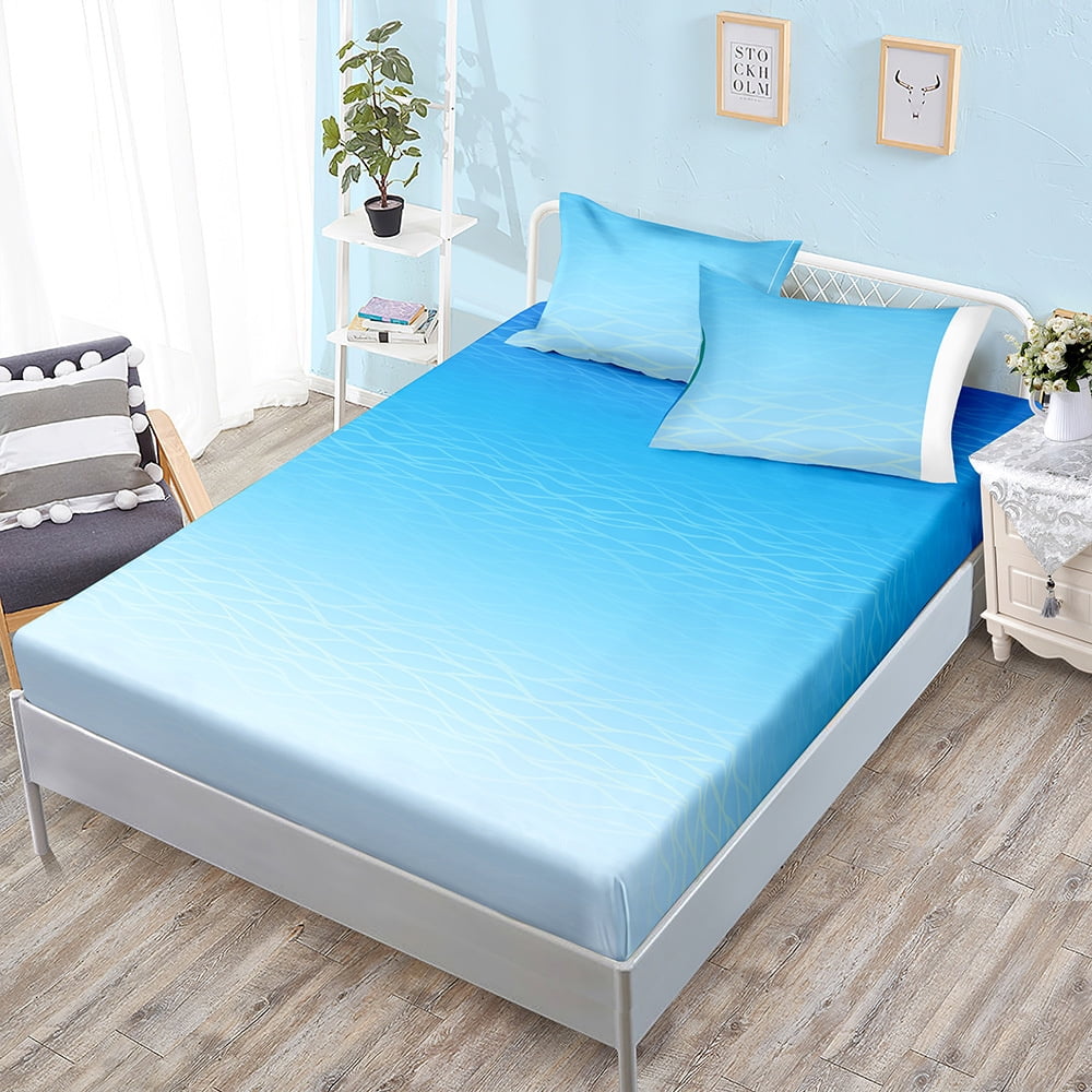 Nautical Ocean Anchor Fitted Sheet Bed Mattress Protector Bedding ...