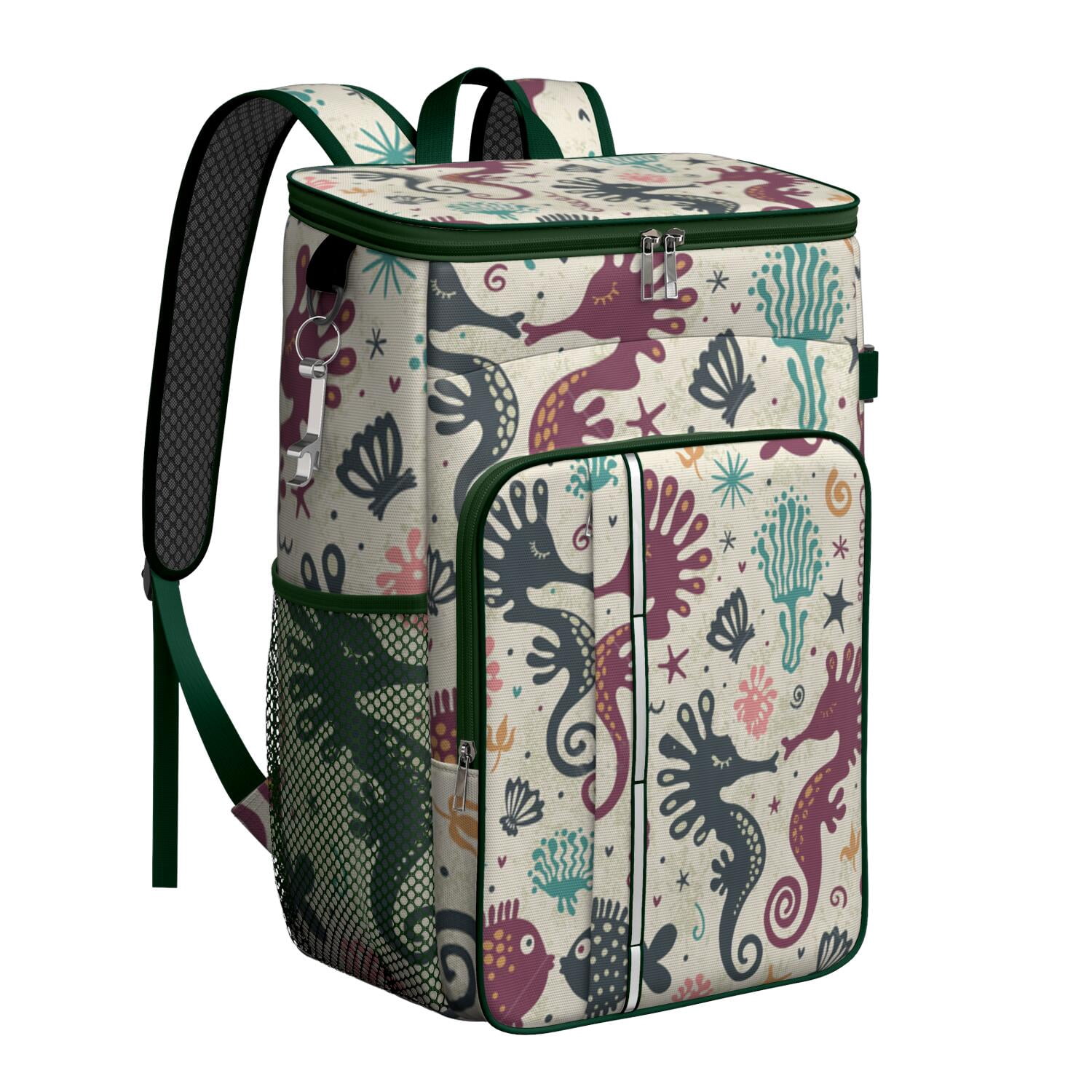 Nautical Ocean Creatures Backpack Cooler – Leakproof Insulated Cooler ...