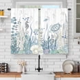 thumbnail image 1 of Nautical Ocean Kitchen Curtains, Sea Coastal Turtle Coral Seashell Starfish Short Small Cafe Window Curtain Over Sink Bathroom Dining Room Decor Rod Pocket Window Drapes 2 Panels 36"x28", 1 of 6