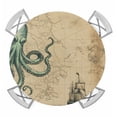 thumbnail image 1 of Nautical Octopus Round Tablecloth for 45-54 Inch Tables,Fitted Table Cover with Elastic Edge,Medieval Retro Map Sailboat Brown Waterproof Outdoor Table Cloth Protector for Patio Garden Dinner Picnic, 1 of 9