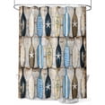 thumbnail image 1 of Nautical Paddle Shower Curtain, Vintage Paddle Brown Wooden Broad Waterproof Shower Curtain Set with 12 Hooks Lightweight Washable Fabric Shower Curtains for Bathroom 72x72 Inches, 1 of 6