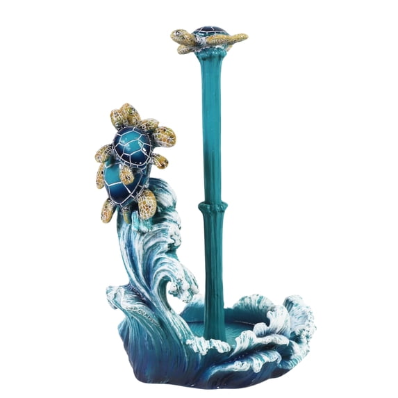 Nautical Paper Towel Holder with Sea Turtle and Ocean Wave Design for Beach-inspired and Decorative Kitchen Décor - Coastal-Inspired Freestanding & Tabletop Kitchen Accesorries and Marine Life Theme