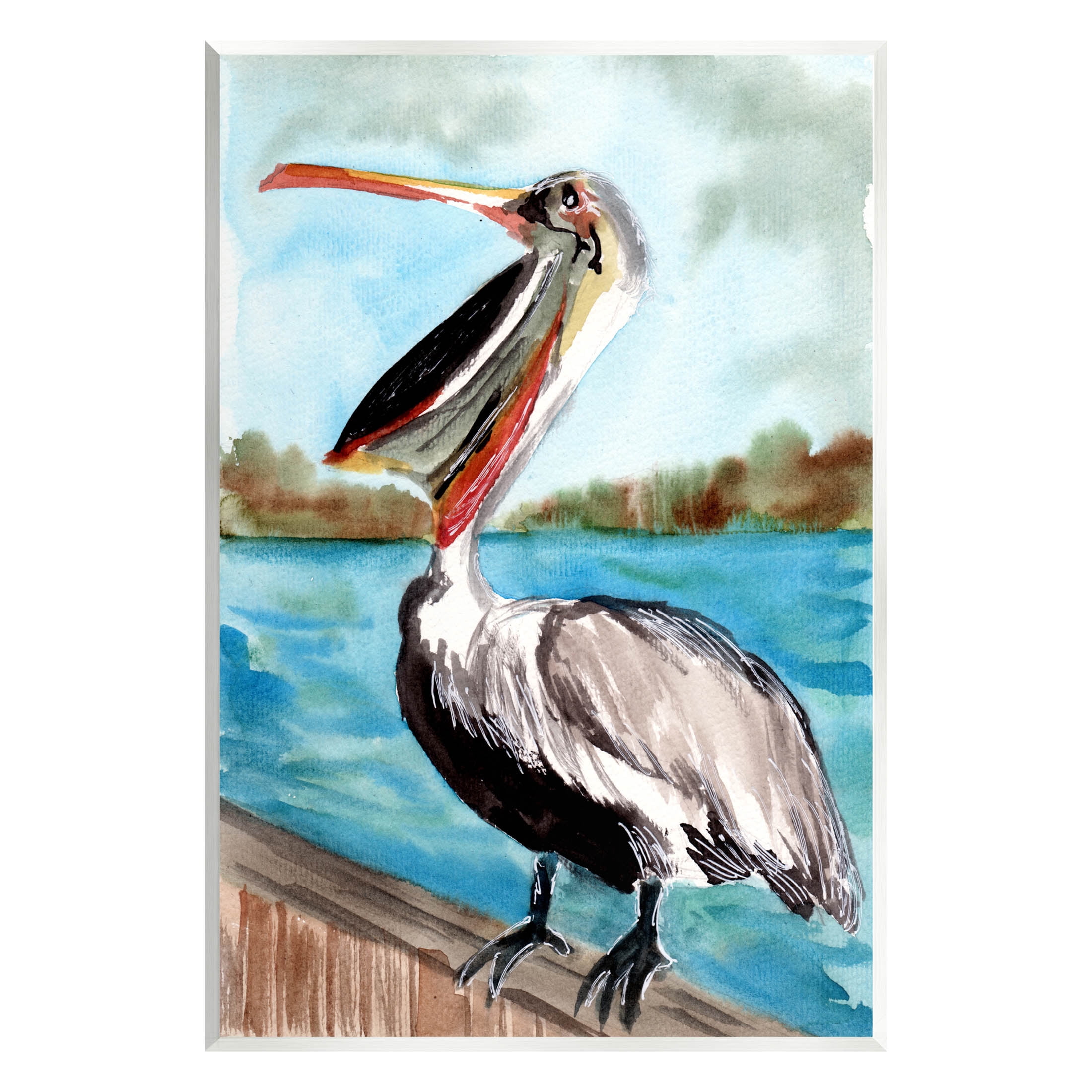 Nautical Pelican Bird Beak Animals & Insects Painting Unframed Art Print Wall Art