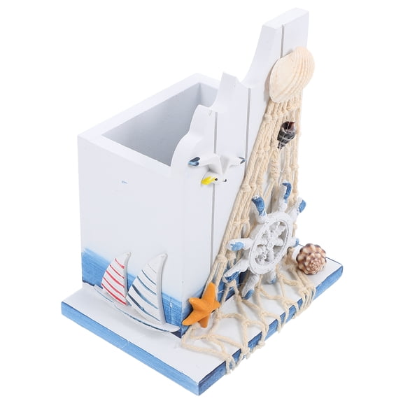 Nautical Pencil Storage Box Desk Organizer Decorations Seaside