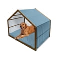 thumbnail image 1 of Nautical Pet House, Sailor Knot Pattern with Marine Inspirations Naval Motifs Braided Design, Outdoor & Indoor Portable Dog Kennel with Pillow and Cover, 5 Sizes, Blue and White, by Ambesonne, 1 of 4