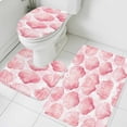 thumbnail image 1 of Nautical Pink Bathroom Rugs Set Seashell Ocean Beach Summer Non Slip Absorbent Soft Bath Mats 3 Piece Set with Bathroom Rug, U-Shaped Floor Mat, Toilet Seat Cover Small Size, 1 of 9