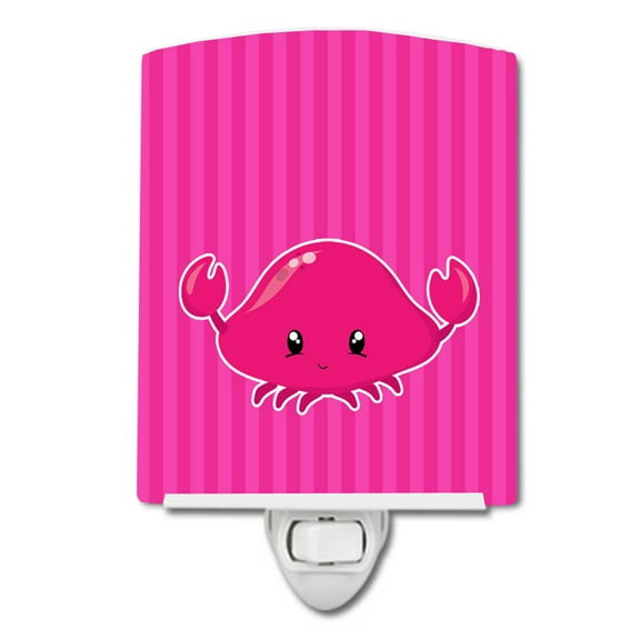 Caroline's Treasures BB8903CNL Nautical Pink Crab Ceramic Night Light, 6x4x3", multicolor