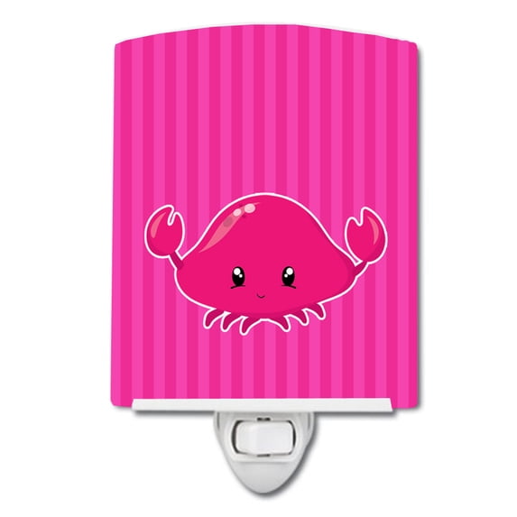 Caroline's Treasures BB8903CNL Nautical Pink Crab Ceramic Night Light, 6x4x3", multicolor