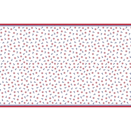 Nautical Plastic Tablecloth, 84 x 54 in, 1ct
