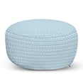 thumbnail image 1 of Nautical Pouf Cover with Zipper, Pattern of Repetitive Abstract Waves Symmetry Surf Swirls, Soft Decorative Fabric Unstuffed Case, 30" W X 17.3" L, Pale Blue Pale Sky Blue, by Ambesonne, 1 of 5