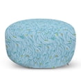 thumbnail image 1 of Nautical Pouf Cover with Zipper, Ships and Sailboats Ocean Waves Marine Sea Repetition, Soft Decorative Fabric Unstuffed Case, 30" W X 17.3" L, Azure Blue and Multicolor, by Ambesonne, 1 of 3