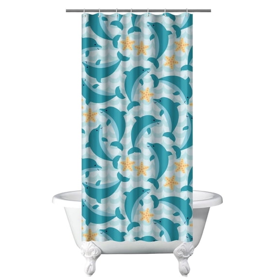 Nautical Predator Shower Curtain Liner - Shark Marine Life Theme, Waterproof Reusable Bathroom Fabric for Modern Coastal Decor,36x72in