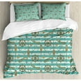 thumbnail image 1 of Nautical Queen Size Duvet Cover Set, Grungy Texture Nautical Elements Pebble Anchor Compass Seashell and Steering Wheel, Decorative 3 Piece Bedding Set with 2 Pillow Shams, Multicolor, by Ambesonne, 1 of 3
