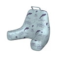 thumbnail image 1 of Nautical Reading Pillow Cover, Continuous Waves with Seahorse Starfish and Dolphins, Unstuffed Printed Bed Rest Case from Soft Fabric, XL Size, Pale Blue Pale Blue, by Ambesonne, 1 of 4