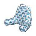 thumbnail image 1 of Nautical Reading Pillow Cover, Summer Themed Monochromatic Repeating Curling Ocean Waves Motif, Unstuffed Printed Bed Rest Case from Soft Fabric, XL Size, Azure Blue and White, by Ambesonne, 1 of 4