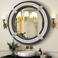 thumbnail image 1 of Nautical Round Rope Mirror - White Twisted Rope Wall Hanging Mirror, Rustic Boho & Coastal Farmhouse Décor for Bathroom, Bedroom, Nursery, or Entryway, 1 of 8
