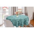 thumbnail image 1 of Nautical Round Tablecloth, Vintage Marine Style Pattern with Whale Shark Jellyfish Seahorse, Circle Table Cloth Cover for Dining Room Kitchen Decor, 60", Dark Sky Blue Seafoam, by Ambesonne, 1 of 1