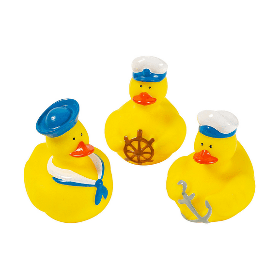 Nautical Rubber Duckies - Party Favors - 12 Pieces