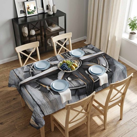 Nautical Rubber Rectangle Tablecloth 52x70 Inch Retro Wood Grain Waterproof Polyester Tablecloth for Dining Table, Washable Table Cover for Kitchen Dining Room Wedding Decoration,Stain Resistant