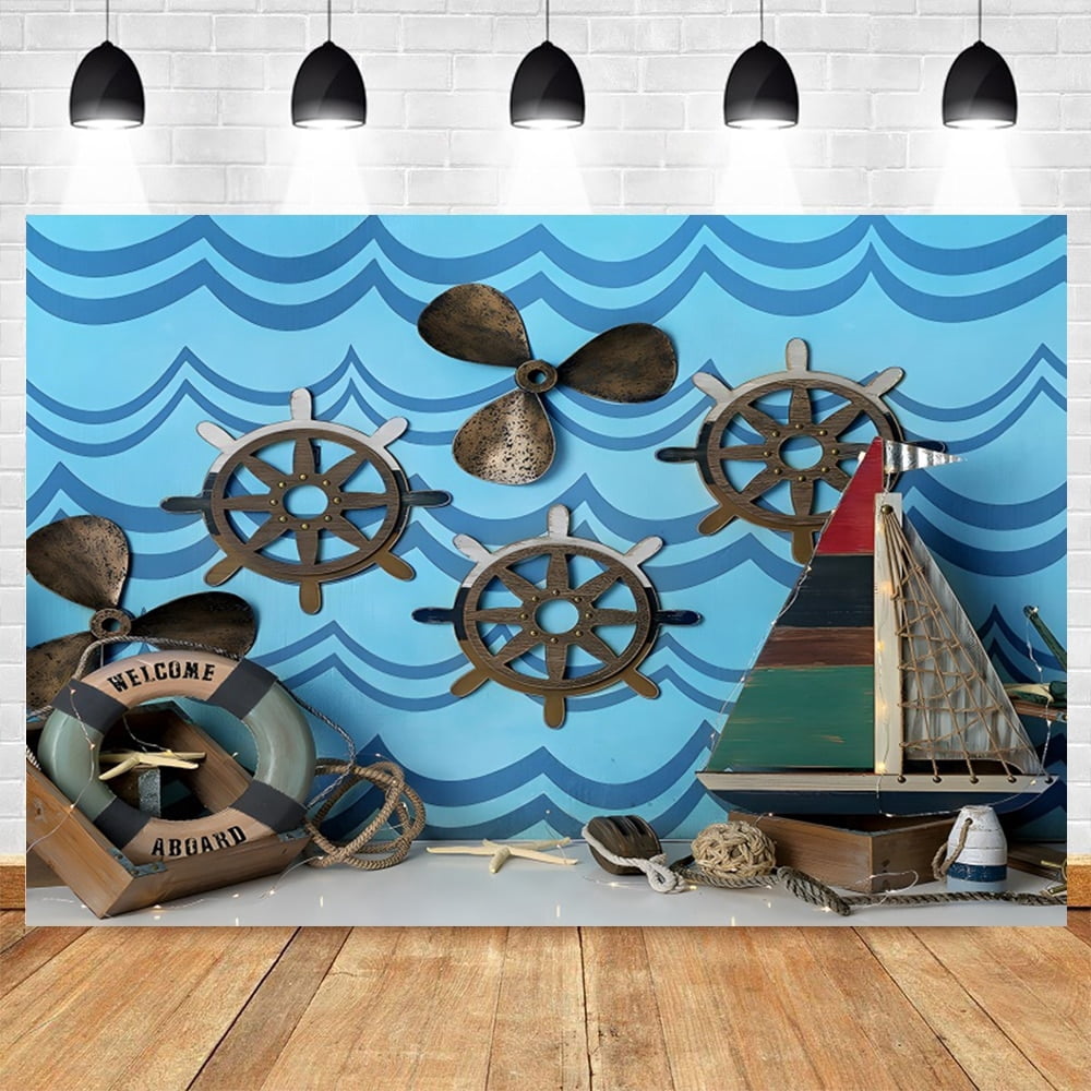 Nautical Rudder Starfish Sea Theme Baby Birthday Portrait Photography ...