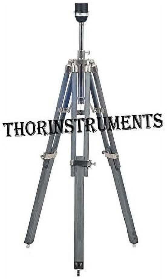 Nautical SURVEYOR'S Adjustable Grey Wood Table Tripod Lamp
