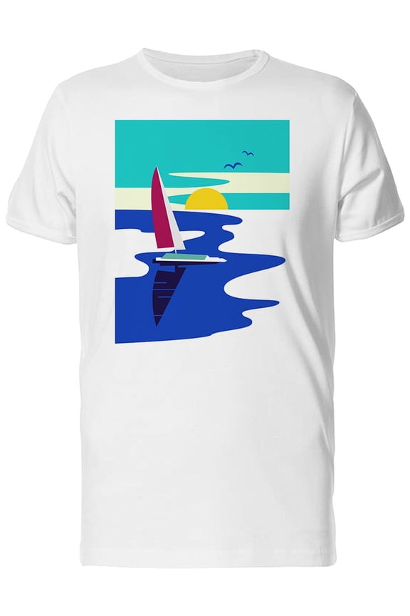 Nautical Sailboat And Ocean T-Shirt Men -Image by Shutterstock, Male x-Large