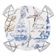thumbnail image 1 of Nautical Sailboat Blue Stripe Elastic Fitted Round Table Cover Coral Starfish Waterproof Outdoor Tablecloth for Holiday Party, Picnic, Patio & Dining Fits Tables Up to 36"-44", 1 of 8