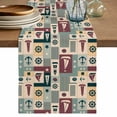 thumbnail image 1 of Nautical Sailboat Table Runner, Anchor Star Navy Striped Shell Plaid Cotton Linen Kitchen Table Decoration Washable Dining Tabletop Runners for Home Party Decor 13x48 Inches, 1 of 9