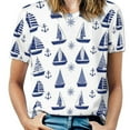 thumbnail image 1 of Nautical Sailboats Pattern T Shirts Basic T-Shirt Short Sleeve Ladies Tee Shirt Summer Graphic Clothing, 1 of 7