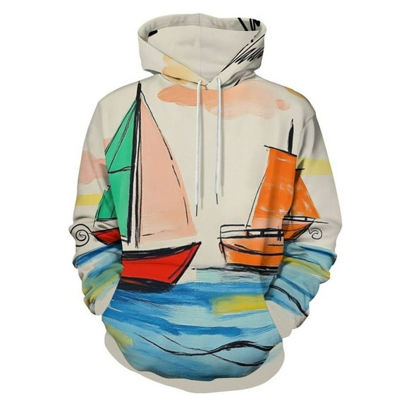 Nautical Sailing Boats Art 3D Print Hoodie Men Women Autumn Thin Pullover Sweatshirt Vintage Streetwear Tops