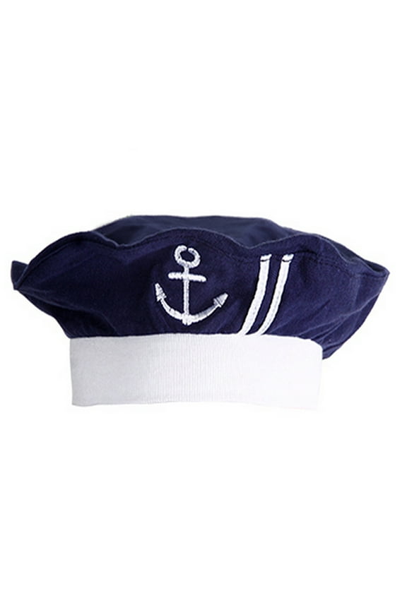 Nautical Sailor Embroidered Baby Boy Hat, 3-12 Months (Navy Blue)