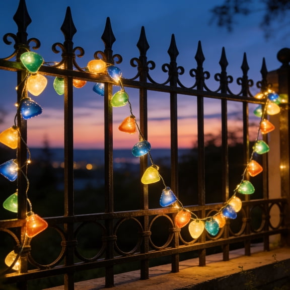 Nautical Sea Glass String Lights, Beach Theme Float Lights 16.4 FT Beach String Lights for Ocean Themed Decor,Fishing Fairy Lights Adding Flare of Coast Room Decor