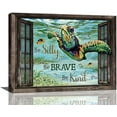 thumbnail image 1 of Nautical Sea Turtle Bathroom Wall Art Turtle Pictures Motivational Wall Decor Turquoise Ocean Theme Canvas Prints Painting Framed Modern Artwork for Kitchen Dining Room Office 16"x12", 1 of 6