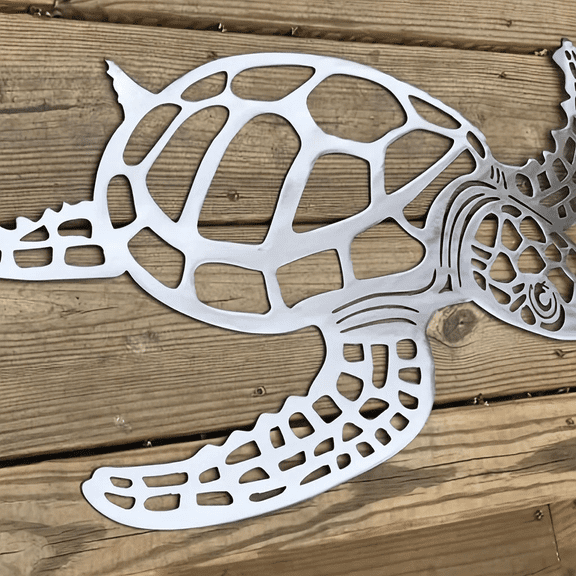 Nautical Sea Turtle Wall Art   Hollow-Out Iron Decor, Beach-Inspired for Living Room Bedroom