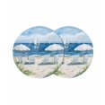 thumbnail image 1 of Nautical Sea Wave Blue Round 13 Inch Placemats Set of 2, Ocean Coastal Beach Plant HeatResistant Non Slip Place Mats for Dining Table, Wipeable Braided Kitchen Table Mats for Housewarming, 1 of 9