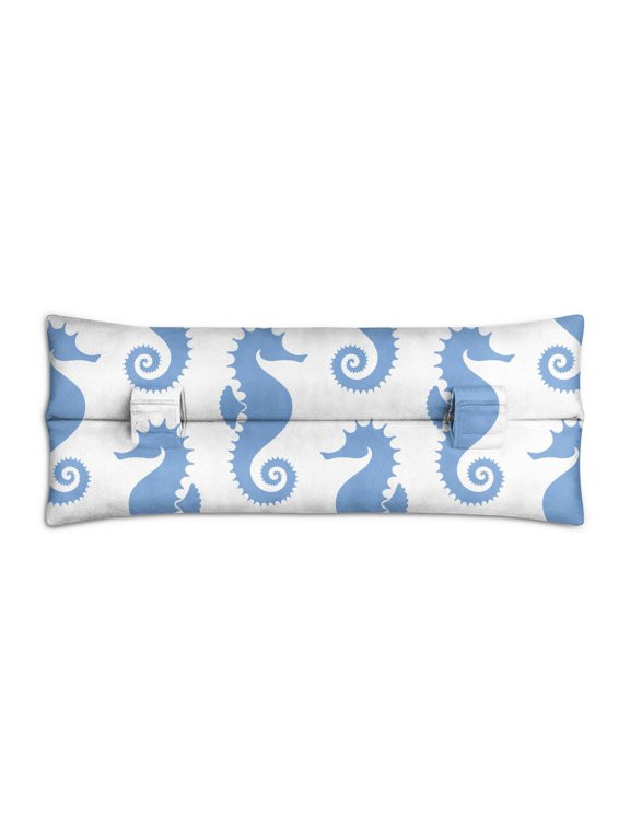 Nautical SeaHorse Car Seatbelt Pillow - Cute Cartoon Underwater Design for Post Mastectomy & Chest Surgery, Soft Support Cushion with Shells & Coral Theme