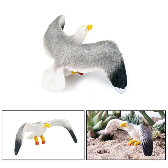 Seagull Figurines for Coastal Decor - Set of Nautical Bird Statues for Home, Garden & Tabletop - Assorted Color Seagull Ornaments - Shelf, Patio & Beach House Decoration