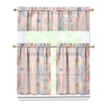 thumbnail image 1 of Nautical Seahorse Beach Curtains Set Marine Life Coral Tropical Sea Shells Fish Starfish Jellyfish Plants Cute Cartoon Ocean Coastal Creatures Summer Underwater Tier and Valance Rod Pocket Kitchen Cur, 1 of 6