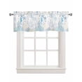 thumbnail image 1 of Nautical Seahorse Blue Linen Curtain Valance for Bedroom/Bathroom/Kitchen/Living/Dining Room Window,Coastal Corals Tropical Fish Watercolor Pocket Topper Drapes Decorative Cafe Drapery Panel 54"x18", 1 of 6