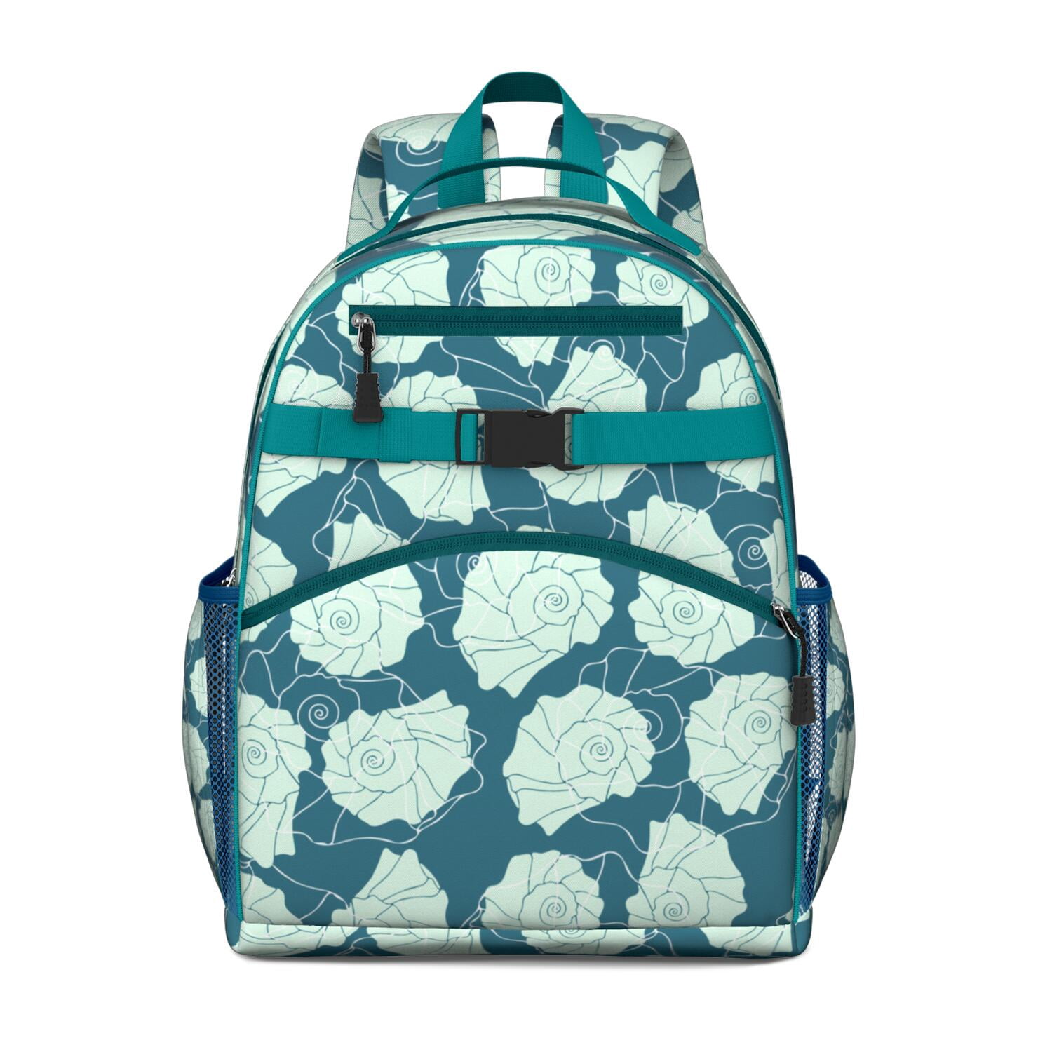 Nautical Seashell Backpack Waterproof Lightweight Book Bag with Spine-Protecting Padded Straps for Daily Commute