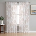 thumbnail image 1 of Nautical Seashell Sheer Curtains 84 Inch Length 2 Panels Set, Summer Coastal Marine Shells Beige Voile Window Treatment Rod Pocket Curtains Sheers Drapes for Bedroom/Living Room/Kitchen 52"x84"x2, 1 of 7