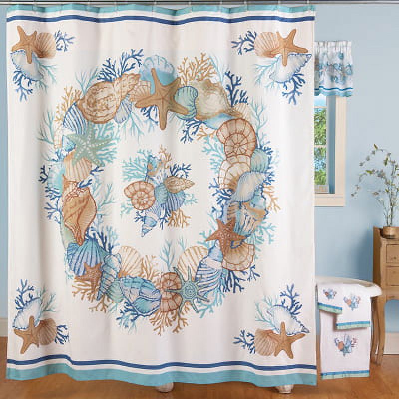 Nautical Seashell Shower Curtain